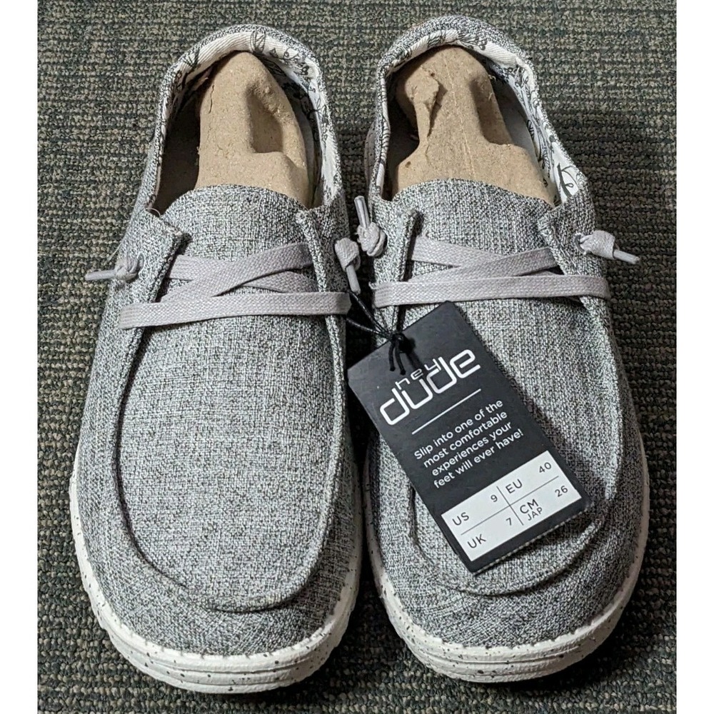 Women's Hey Dude Wendy L Linen Iron Grey Casual Slip On Lightweight Size 9 New - Picture 4 of 8